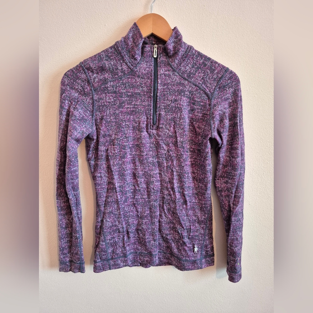 100% Merino Wool Smartwool 1/4 Zip Sweater Medium *Damaged
